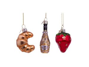 Mini glas ornament sæt - 3 stk i fin æske