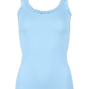 Ribtop m. rund blonde - Lyseblå - Tim & Simonsen - S/M