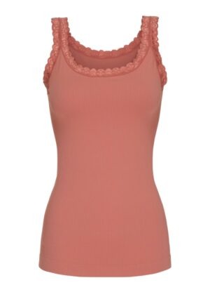 Ribtop m. rund blonde - Peach - Tim & Simonsen