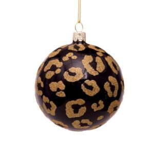 Julekugle - Sort m/ leopard fra Vondels