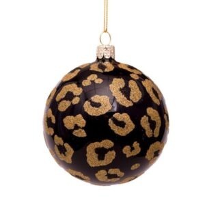 Julekugle - Sort m/ leopard fra Vondels
