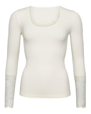 Long Sleeve Lace med blondeærmer - off-white - Tim & Simonsen