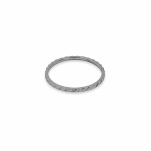 Rillet ring - sølv - Smykish