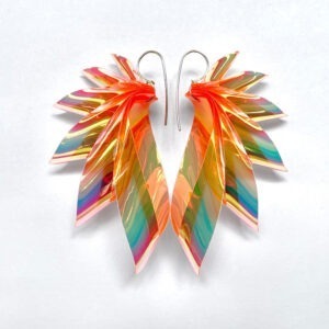 Øreringe - The Wings small - rainbow/orange - ByFossdal