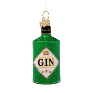 Juleornament - Gin green glitter bottle fra Vondels