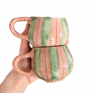 Py Keramikkop – Rosa/Grøn – Mia Lindbirk
