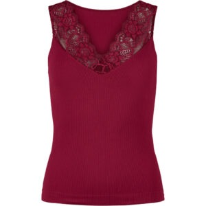 Belen v-lace top - Bordeaux -Tim & Simonsen