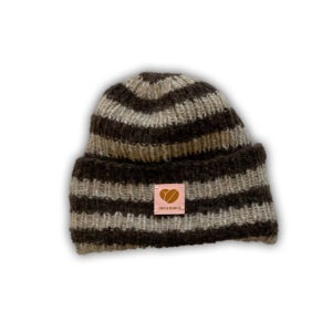 Hue - Sky Beanie - striped brown - Coffee Beanies