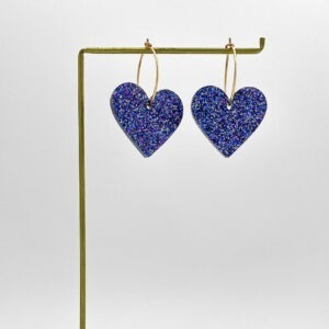 Two Hearts - Blue Glitter - By Fossdal