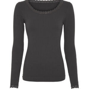 Frida rib top - LS - Antracite - Tim&Simonsen