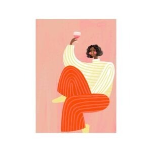 Plakat - The Woman with the glass of wine - Bea Muller